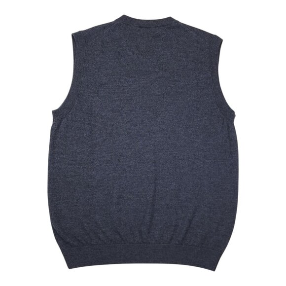 Turnbury Extra Fine Merino Wool Gray Sleeveless V-Neck Sweater Vest Men Size L - Picture 5 of 9